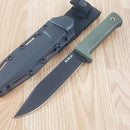 Cold Steel SRK Fixed Knife 6" Black Tuff-Ex Coated SK5 Carbon Steel Clip Point Blade OD Green Kray-Ex Handle 49LCKODBK