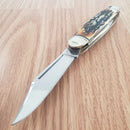 Rough Ryder Cattleman Pocket Knife Carbon Steel Blades Cinnamon Bone Stag Handle