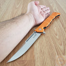 Cold Steel Large Luzon Folding Knife 6" 8Cr13MoV Stainless Steel Blade Orange GFN Handle