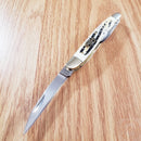 Frost Cutlery Whittler Pocket Knife Mirror Finish Stainless Steel Blades Aspen Burnt Bone Handle