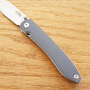 CJRB Ria Linerlock Folding Knife 3" 12C27 Steel Blade Blue And Gray G10 Handle