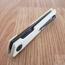 Bestech Knives Bestechman Dundee Linerlock Folding Knife 3.5" D2 Tool Steel Blade White G10 Handle