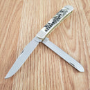 Case XX Korean War Pocket Knife Stainless Steel Blades Natural Bone Handle 50951