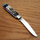 Frost Cutlery Trapper Pocket Knife Stainless Blades Buffalo Horn/Bone Handle