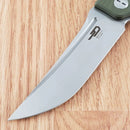 Bestech Knives Scimitar Folding Knife 3.75" D2 Tool Steel Blade Green G10 Handle