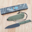 CJRB Silax Fixed Knife 5.13" AR-RPM9 Steel Full Tang Blade OD Green G10 Handle