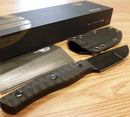 Bestech Knives Heidi Blacksmith 2 Fixed Knife 4" S35VN Steel Blade Black Sculpted Carbon Fiber Handle