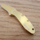 Kershaw Chive Assisted Folding Knife 2" 420HC Steel Blade Gold Stainless Handle