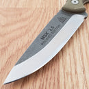 TOPS Mini Scandi Fixed Knife 3" 1095 Steel Full Tang Blade Tan Micarta Handle