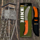 AccuSharp Butcher Kitchen Knife 4.25" 420 Steel Blade Non-Slip Rubber Grip In Blaze Orange Handle