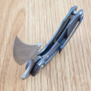 Bestech Strelit Framelock Folding Knife 2.13" Damascus Steel Blade Blue Titanium Handle