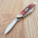 Case XX Cutlery My First Peanut Old Pocket Knife Stainless Blades Red Bone Handle