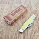 Rough Ryder Large Stockman Pocket Knife 440 Steel Blades Yellow Synthetic Handle