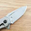 Kershaw Valve Framelock Folding Knife 2.25" 4Cr14 Steel Blade Bead Blast Finish Stainless Handle