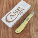 Case XX Slimline Trapper Folding Knife Carbon Steel Blade Yellow Synthetic Handle