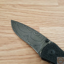 Kershaw Blur Folding Knife 3.5" Damascus Steel Blade Aluminum/Trac-Tec Handle