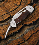 Myerchin Generation 2 Folding Knife 2.5" Serrated Stainless Blade Wood Handle