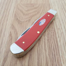 Case XX Mini Trapper Pocket Knife Carbon Steel Blades Red Smooth Synthetic Handle