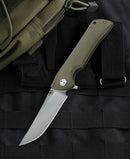 Bestech Knives Paladin Folding Knife 3.75" D2 Tool Steel Blade Beige G10 Handle