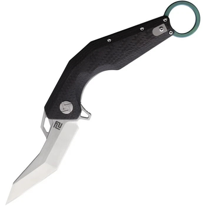 Artisan Cobra Liner Folding Knife 3.75" S35VN Steel Blade Carbon Fiber Handle
