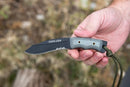 TOPS Mini Eagle XX Fixed Knife 3" 1095HC Steel Blade Black Linen Micarta Handle