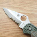 Spyderco Delica 4 Folding Knife 3" Part Serrated VG-10 Steel Blade FRN Handle