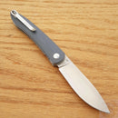 CJRB Ria Linerlock Folding Knife 3" 12C27 Steel Blade Blue And Gray G10 Handle