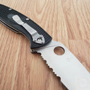 Spyderco Resilience Folding Knife 4.25" Part Serrated 8Cr13MoV Steel Blade FRN