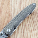 CJRB Ria Linerlock Folding Knife 3" AR-RPM9 Stainless Blade Green Canvas Handle