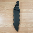 Schrade LeROY Fixed Knife 10.37" 8Cr13MoV Steel Full Blade Black TPR Handle