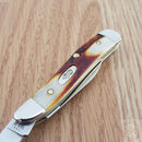 Case XX Cutlery Peanut Pocket Knife Stainless Steel Blades Red Stag handle 09443