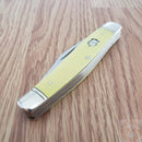Rough Ryder Large Stockman Pocket Knife 440 Steel Blades Yellow Synthetic Handle