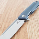 Bestech Knives Bestechman Dundee Linerlock Folding Knife 3.5" D2 Tool Steel Blade Blue-Gray G10 Handle