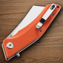 Bestech Knives Cubis Linerlock Folding Knife 3.13" D2 Tool Steel Blade Orange G10 Handle