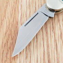 Rough Ryder Small Leg Folding Knife Stainless Blade Blue Smooth Bone Handle