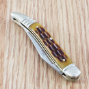 Rough Ryder Baby Toothpick Folding Knife Stainless Steel Blade Amber Bone Handle