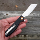 Artisan Tomahawk Linerlock Folding Knife 3" D2 Tool Steel Blade Black G10 Handle