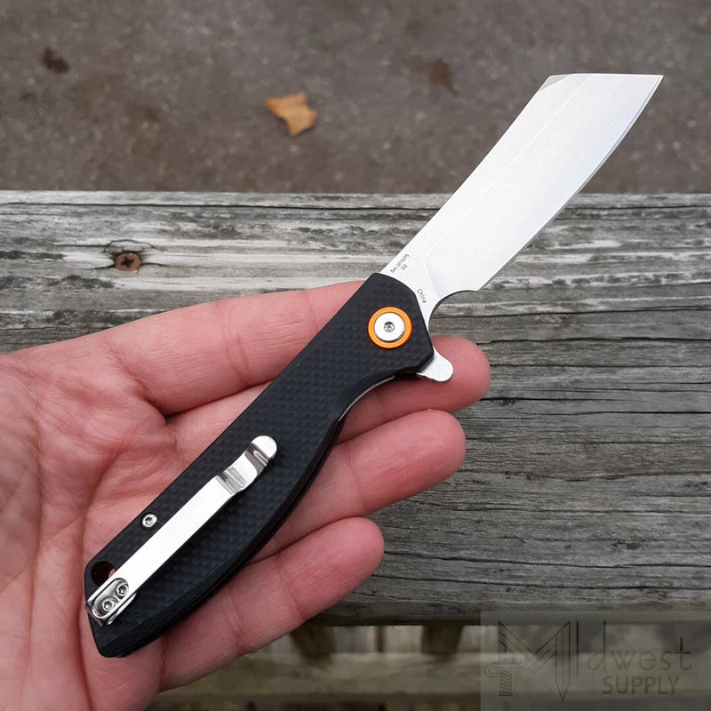 Artisan Tomahawk Linerlock Folding Knife 3" D2 Tool Steel Blade Black G10 Handle