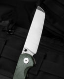 Bestech Knives Sledgehammer Folding Knife 3" D2 Tool Steel Blade Green Micarta Handle
