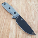 ESEE Model 3 Fixed Knife 3.75" Full Tang 1095HC Steel Blade Black Micarta Handle