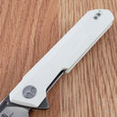 Bestech Knives Bestechman Dundee Linerlock Folding Knife 3.5" D2 Tool Steel Blade White G10 Handle
