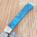 Rough Ryder Trapper Pocket Knife 440A Steel Blade Imitation Turquoise Handle