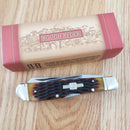 Rough Ryder Lockback Trapper Pocket Knife 440 Steel Blades Jigged Bone Handle