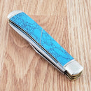 Rough Ryder Trapper Pocket Knife 440A Steel Blade Imitation Turquoise Handle