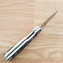 Kizer Cutlery Cormorant Button Lock Folding Knife 3.25" S35VN Steel Blade Black/White G10 Handle