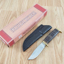 Rough Ryder Short Skinner Fixed Knife 3.5" Stainless Steel Blade Leather Handle