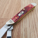 Case XX Cutlery My First Peanut Old Pocket Knife Stainless Blades Red Bone Handle