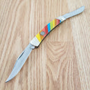 Rough Ryder Large Moose Lollipop Pocket Knife Stainless Steel Clip And Long Spey Blades Multi Synthetic Handle