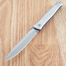 Rough Ryder Thin Man Folding Knife 3.75" Stainless Steel Blade Brushed Stainless Handle