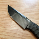 Bestech Knives Heidi Blacksmith 2 Fixed Knife 4" S35VN Steel Blade Black Sculpted Carbon Fiber Handle